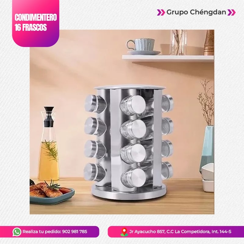 ESTANTE PARA CONDIMENTERO DE 16 PIEZAS