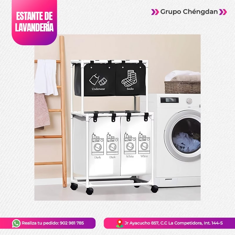 ORGANIZADOR DE LAVANDERIA CON RUEDAS