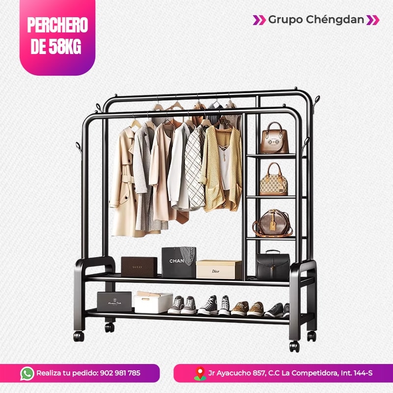 PERCHERO DE ROPA Y ZAPATOS DE 58kg