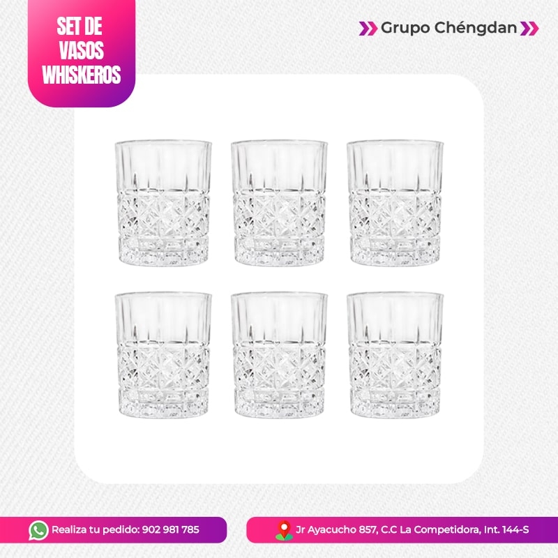 IMPORT JLM S.A.C. - SET DE VASOS WHISKEROS