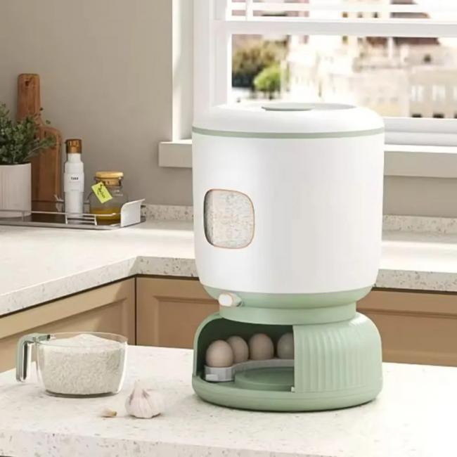 DISPENSADOR DE ARROZ CON PORTA HUEVOS