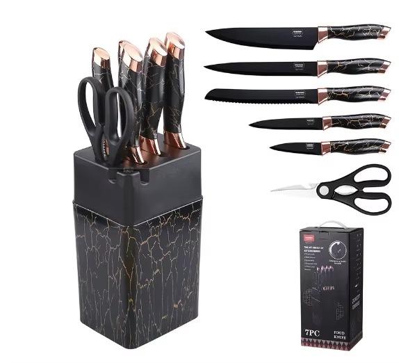 SET DE CUCHILLOS DE 7 PCS CON AFILADOR