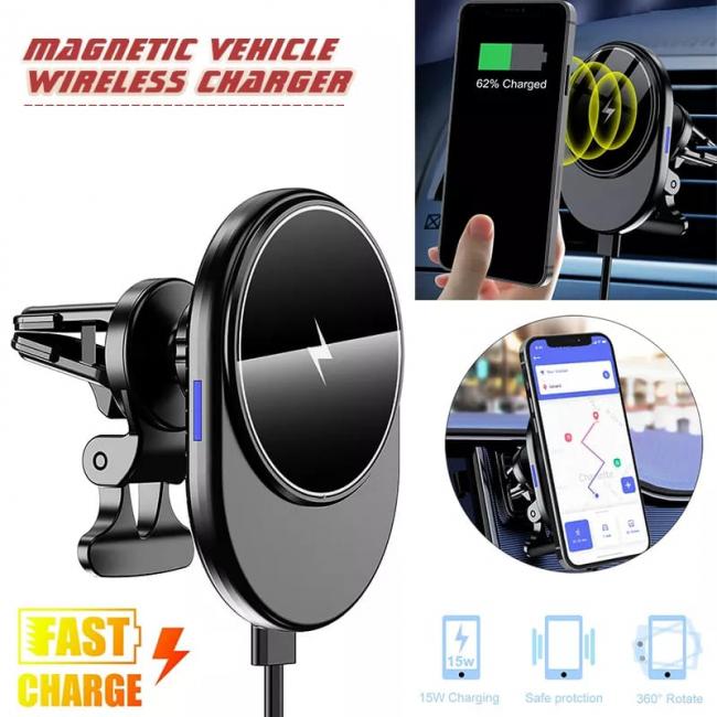 CARGADOR INALAMBRICO MAGNETICO PARA CARRO DE 15W-IPHONE