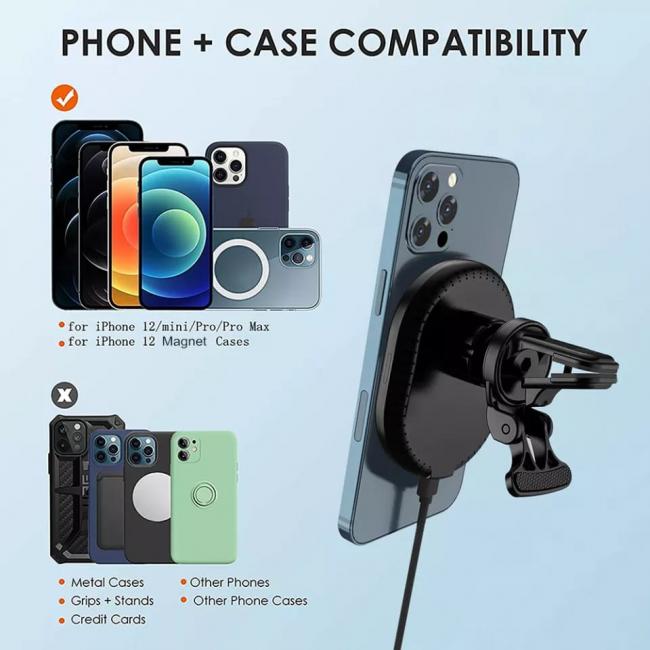 CARGADOR INALAMBRICO MAGNETICO PARA CARRO DE 15W-IPHONE